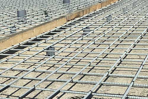 GFRP rebar being used in concrete reinforcement